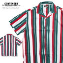 【L - 6XL】 CONTENDER コンテンダー 半袖シャツ 【 レーヨンシャツ / ストライプ 】 薄手 US HIPHOP ストリート 開襟 オープンシャツ US規格 メンズ 大きいサイズ ビッグサイズ LL 2L 3L 4L 5…