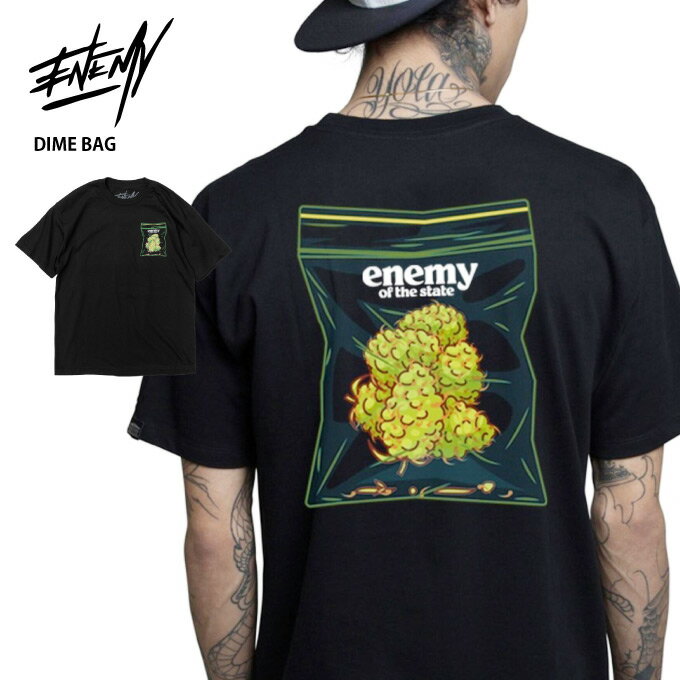 楽天CRIMINAL（クリミナル）【L〜3XL】ENEMY OF THE STATE Tシャツ 【 DIME BAG 】 半袖 西海岸 カリフォルニア サンディエゴ WESTCOAST HIPHOP ヒップホップ マリファナ 大麻 ビッグサイズ アメリカン メンズ 大きいサイズ【メール便可】