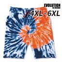  EVOLUTION  スウェット ハーフパンツ  ショートパンツ ショーツ メンズ 大きいサイズ SWEAT SHORTS BIG SIZE TIEDYE ビッグサイズ