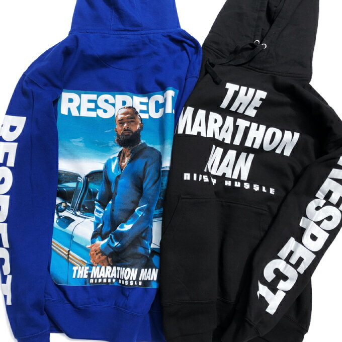 【M〜3XL】プリント パーカー 【 THE MARATHON MAN 】 ニプシーハッスル RESPECT NIPSEY HUSSLE プルオーバー フーディ CA LA ロサンゼルス 西海岸 ヒップホップ WESTCOAST HIPHOP ランキング上位 ウエッサイ ウエストコースト ビッグサイズ メンズ 大きいサイズ WEST系