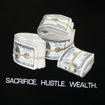 【メール便可】STREET DREAMS Tシャツ【3 STEPS / ドル札】札束 マネー 【SACRIFICE, HUSTLE, WEALTH】L-3XL USストリート最新 プリントTEE ビッグサイズ 春夏 メンズ 大きいサイズ L LL 2L 3L 4L 5L