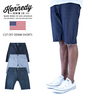 (在庫28in〜34in) KENNEDY デニム ショート パンツ【Made in USA】 ケネディ DENIM SHORT PANTS カットオフ オシャレ ショーパン DENIM シンプル ストリート USサイズ メンズ 大きいサイズ L LL 2L 3L 4L 5L