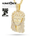 KINGICE キングアイス ネックレス【NOTORIOUS B.I.G JESUS / ビギー コラボモデル】 ノトーリアスBIG ジーザス BIGGIE 真鍮 表面14Kゴールドコーティング 十字架 GOLD NECKLACE ブリンブリン ヒップホップ HIP HOP NY EASTCOAST メンズ アクセサリー