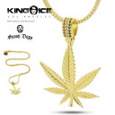 KINGICE キングアイス ネックレス【RASTA WEED LEAF / ガンジャ 】 真鍮 表面14Kゴールドコーティング GOLD NECKLACE ブ...
