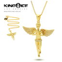 KINGICE キングアイス ネックレス【 Wings Spread Angel 天使 エンジェル 】 真鍮 表面14Kゴールドメッキコーティング GOLD PLATED NECKLACE ブリンブリン ヒップホップ HIP HOP メンズ アクセサリー