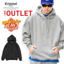 【訳アリアウトレット品】 Criminal Original 【15.6oz 極厚 スーパー ヘビーウェイト スウェット プルオーバー パーカー】 無地 裏起毛...