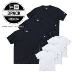 NEW ERA ニューエラ 【 3-Pack 半袖 パフォーマンス Tシャツ 】 3枚組 無地T 吸汗速乾性 抗菌 UVカット フラッグロゴ ワンポイント ブラック ホワイト クルーネック シンプルT メンズ NEWERA 正規品 M L LL XL XXL 13561860 13561859