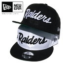 ニューエラ スナップバックキャップ レイダース テキストロゴ NEW ERA CAP NFL RAIDERS NEWERA 9FIFTY 950 帽子 オークランド ウェッサイ チームロゴ ブラック ベースボールキャップ ストレートキャップ SNAPBACK 12492796 12492795