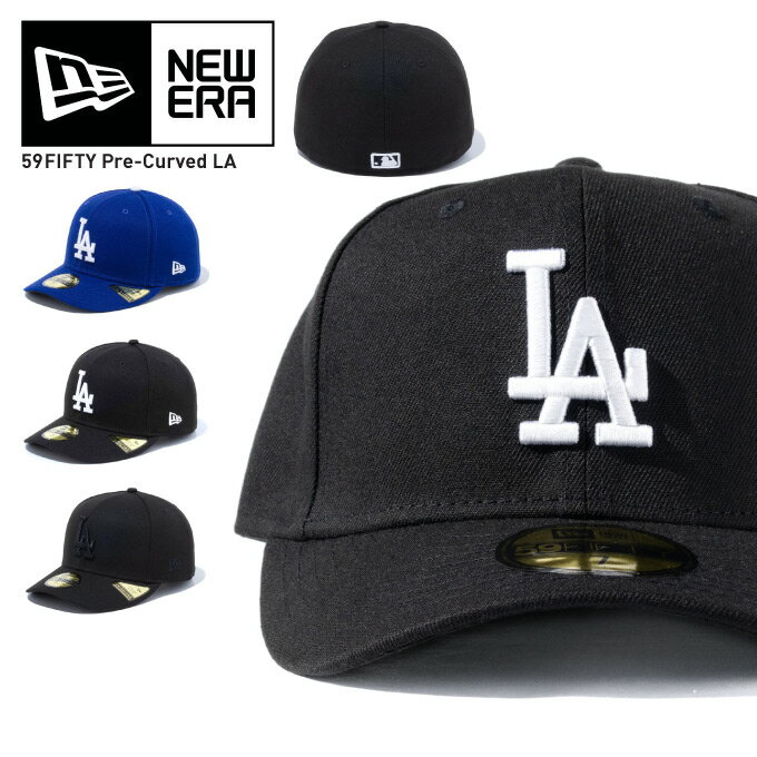 NEW ERA CAP ニューエラ キャップ  PC 紺 ブルー チームカラー ロサンゼルス・ドジャース NEWERA 59FIFTY Pre Curved MLB 帽子 大きいサイズ 固定サイズ サイズあり 定番 ベーシック LosAngeles Dodgers 5950