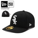 NEW ERA ニューエラ キャップ  LOW PROFILE WHITE SOX オンフィールド 5950 黒 オーセンティック チームカラー ブラック NEW ERA CAP NEWERA MLB ロープロファイル 帽子 大きいサイズ 定番 ベーシック 11449301