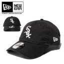 NEW ERA ニューエラ キャップ 【9TWENTY シカゴ ホワイトソックス SOX 】ロウキャップ ポロキャップ POLOキャップ クロスストラップ ウォッシュドコットン メンズ ユニセックス 帽子 黒 NEWERA 920 【メール便は1点まで】【メール便はラッピング不可】