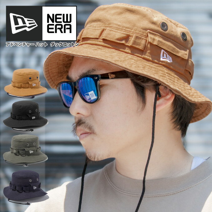 NEW ERA ニューエラ ハットバケットハット ダックキャンバス 帽子 男女兼用 アウトドア フェス 登山 サファリハット 無地 迷彩 メンズ レディース ユニセックス Adventure Hat