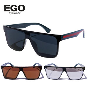 EGO EYEWEAR サングラス 【ワンレンズ】 エゴ アイウェア ウェリントン メンズ スクエア エゴ ミラー グレー ブルー ブラウン レンズ グッチカラー ストリート スポーティ モード メガネ 眼鏡 UVカット 紫外線99%カット UV400