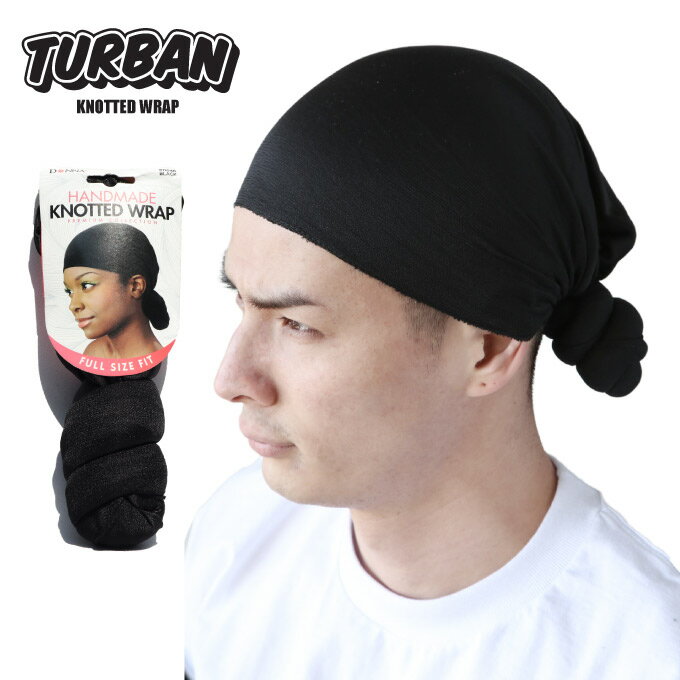 Х ʡå ڹ ֥å TURBAN HANDMADE KNOTTED WRAP UNDER CAP HIPHOP ҥåץۥå ͥ إåȤ˹ҤΥʡ˺Ŭ ر ع ʸ #11046 BLACK TITAN