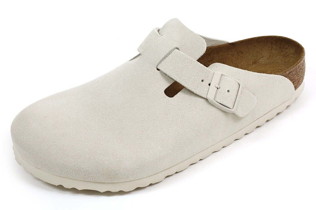 【100円クーポン】ビルケンシュトック　ボストン　スエード　アンティークホワイト　BIRKENSTOCK　Boston　1024731　Antique White