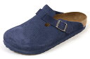 【ポイント10倍！】ビルケンシュトック ボストン スエード エンボス レギュラー幅 コーデュロイ インディゴ BIRKENSTOCK Boston Suede 1025684 Corduroy Indigo