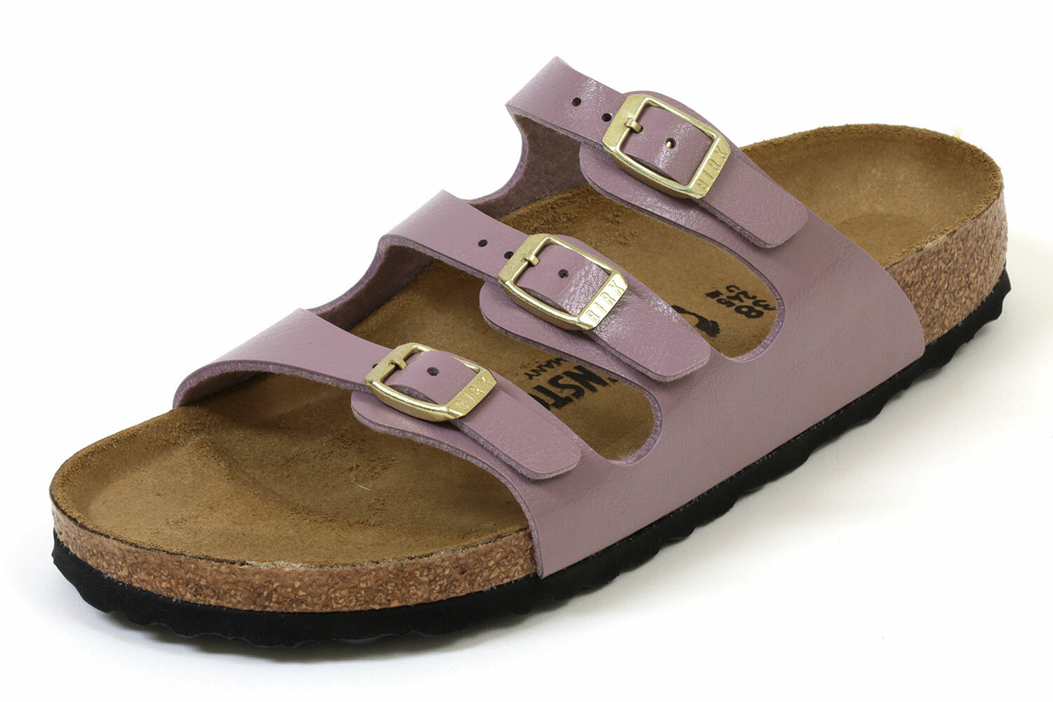 BIRKENSTOCK パープルロゴ入りフラットサンダル 関税送料込み BIRKENSTOCK パープルロゴ入りフラットサンダル 関税送料込み