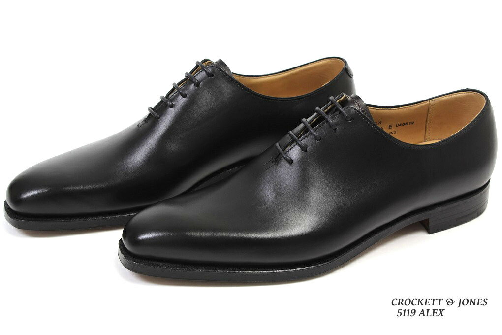 クロケット＆ジョーンズ　ワンピース・プレーントゥ　アレックス　ブラックカーフ（CROCKETT&JONES　ALEX　BLACK　CALF）