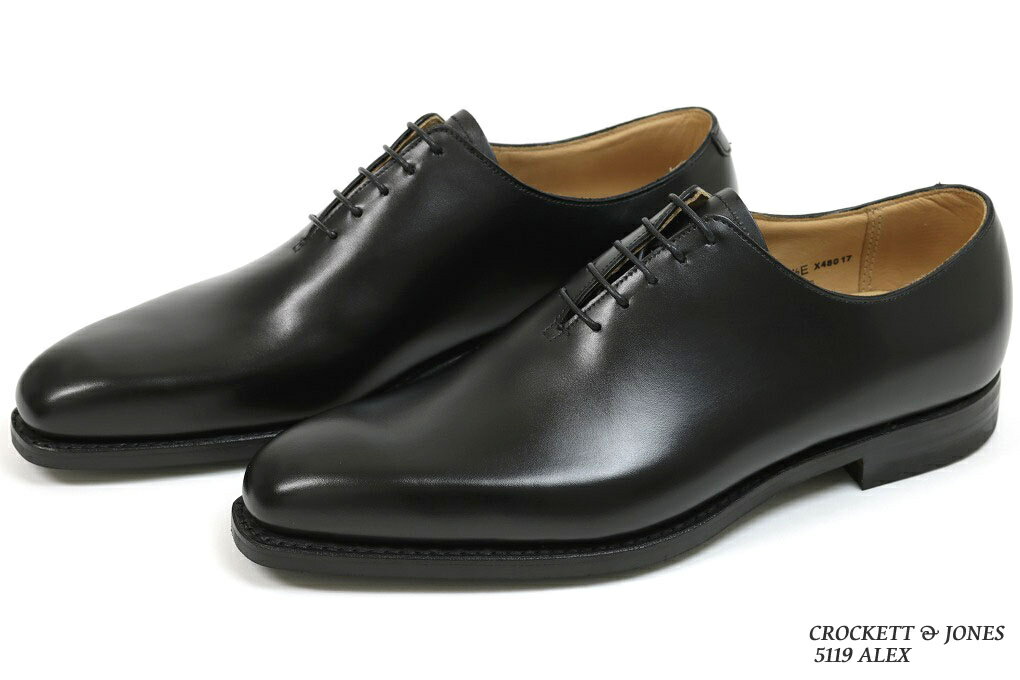 クロケット＆ジョーンズ　ワンピース・プレーントゥ　アレックス　ブラックカーフ　※ダイナイトソール（CROCKETT&JONES　ALEX　BLACK　CALF）