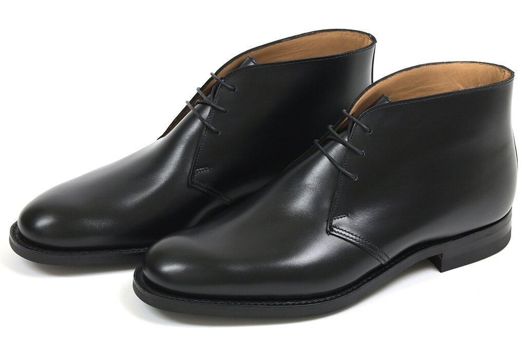 クロケット＆ジョーンズ　チャッカブーツ　チルターン　ブラックカーフ（CROCKETT&JONES　CHILTERN　BLACK　CALF　CITY　SOLE）