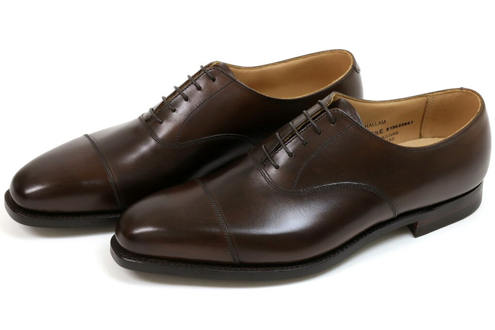 クロケット＆ジョーンズ　ストレートチップ　ハラム　ダークブラウン　シティソール（CROCKETT&JONES　HALLAM　DARK　BROWN　BURNISHED　CALF　CITY　SOLE）