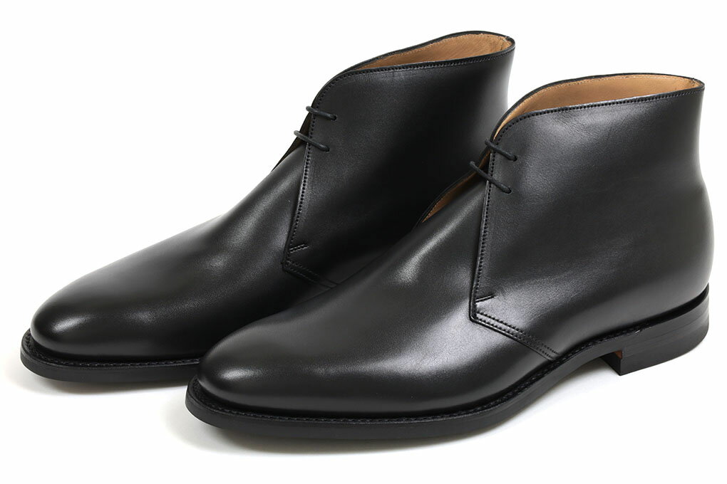 クロケット＆ジョーンズ　チャッカブーツ　アップトン　ブラックカーフ（CROCKETT&JONES　UPTON　BLACK　CALF）