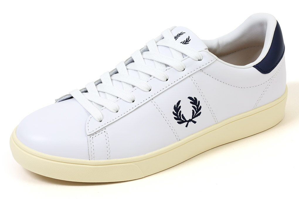 フレッドペリー レザースニーカー メンズ フレッドペリー　レザースニーカー　スペンサーレザー　スノーホワイト/フレンチネイビー　FRED　PERRY　SPENCER LEATHER　B4334　V59　SNOW WHITE/FRENCH NAVY