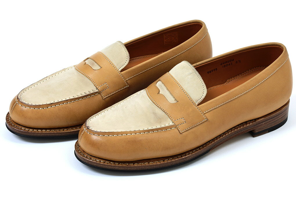 【SALE/セール対象商品】ジャランスリウァヤ ローファー ヌバックベージュ×タン ハーフラバーソール JALAN SRIWIJAYA 98998 NUBUCK BEIGE/CA 52 TAN