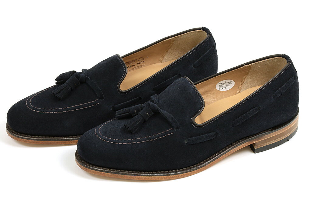 【ポイント10＋5倍】【SALE/セール対象商品】ローク　タッセルローファー　リンカーン　ネイビー　スエード　Loake　LINCOLN　NAVY　SUEDE