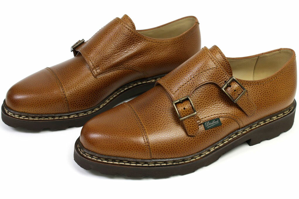 パラブーツ　ダブルモンク　ウィリアム　グレインレザー　コニャック　（Paraboot　WILLIAM　GR　COGNAC）