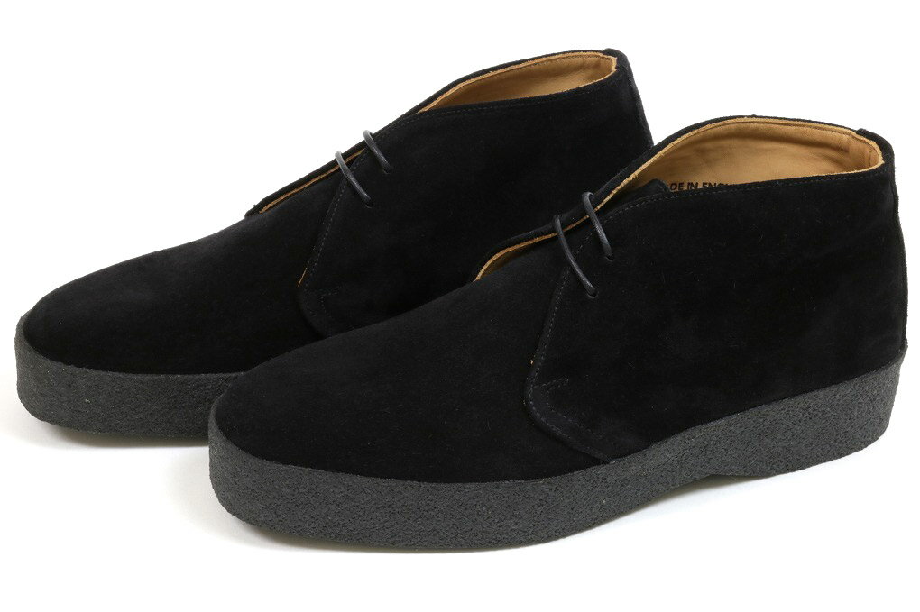 サンダース　マッドガード　ブリットチャッカ　ブラックスエード　（Sanders　#9877　Brit　Chukka　Black　Suede）