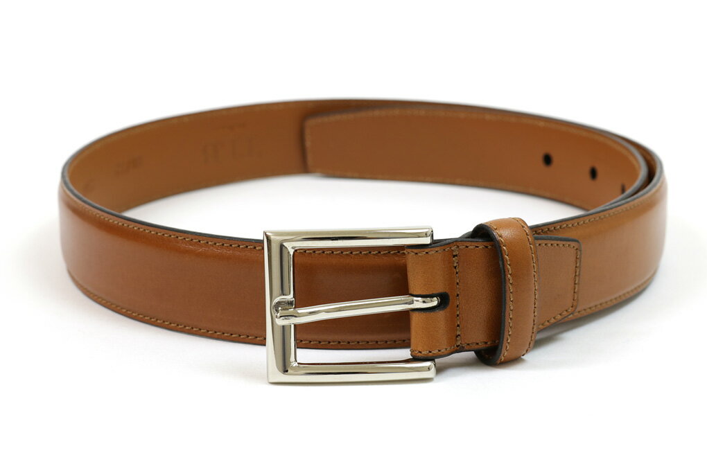 TLB　レザードレスベルト　ブラスバックル　30mm　アノネイ　ベガノ　ライトブラウン（TLB　BELT　ANNONEY　VEGANO　LIGHT　BROWN）