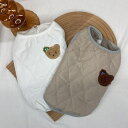【SALE 40%OFF】ペットウェア 犬服 猫服 ペット服 ドッグウェア 春 夏 秋 冬 トップス 犬 猫 愛犬 愛猫 ドッグ キャット ペット ペット用品 キルティング ベスト ワンポイント シンプル ベージュ かわいい お散歩 お出かけ CR&W yo
