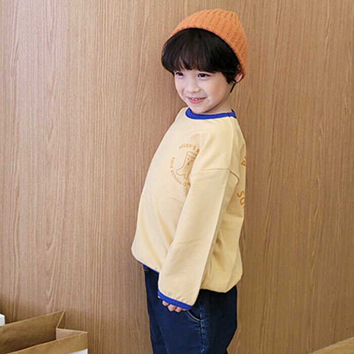 Boots Sweat 送料無料 トレーナー スウェット 韓国子供服 プリントトレーナー くすみカラー 韓国 子供服 韓国子ども服 男の子 女の子 コットン 人気 ファッション おしゃれ キッズ 100 95 74 Off おすすめ 110 かわいい ベビー 1 130 125