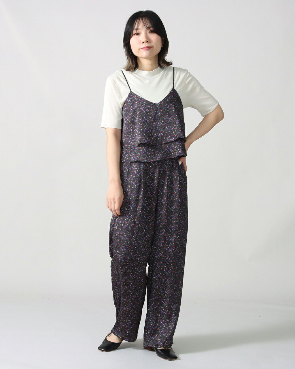 【まとめて20%off対象】【SALE/20%off】TICCA ティッカ リトルフラワープリントビスチェ TBFS_081 2WAYビスチェ 花柄 小花 プリントビスチェ セットアップ ポリエステル 新色 フェミニン 上品 光沢感 サテン素材 アート感 華やか ゆうパケット crochet-10016607 CROCHET クロシェ サンプル画像3