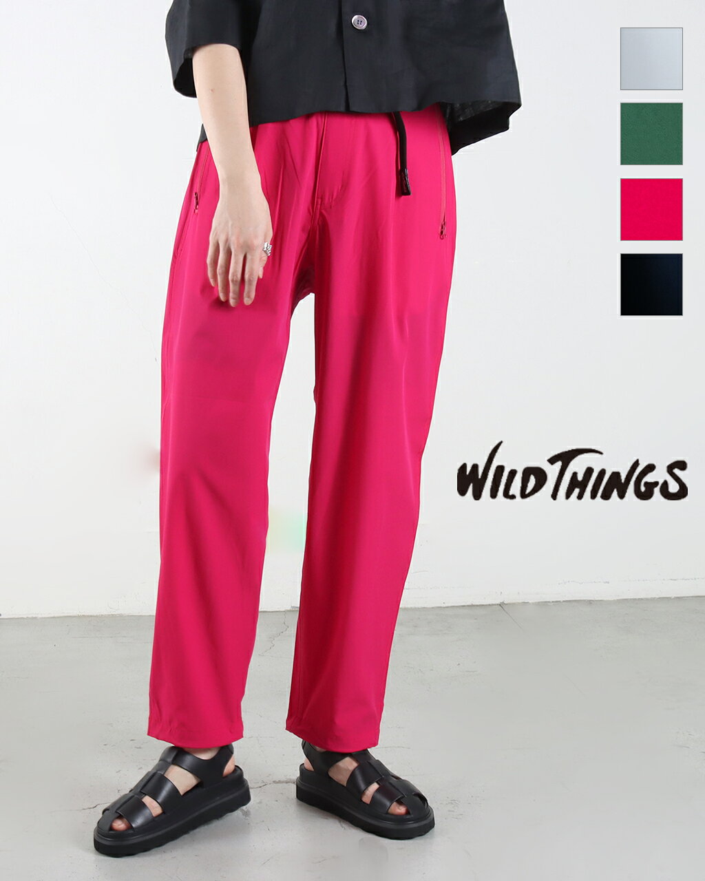 【15％OFFクーポン対象 5/20 9時まで】WILD THINGS ワイルドシングス パンツ ラックスパンツ LAX PANTS WT24031AD ウエストゴム エラステッックナイロン 公式 正規品 24SS 厳選春アイテム