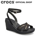 【クロックス公式】レイ 2.0 メタル ブロック アンクル ウェッジ ウィメン Leigh 2.0 Metal Block Ankle Wdge W / crocs レディース サンダル 【PR3】