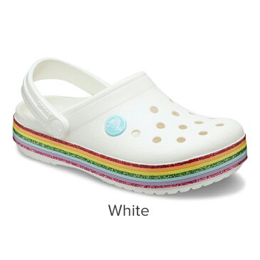 【クロックス公式】クロックバンド レインボー グリッター クロッグ キッズ Crocband Rainbow Glitter Clog / crocs サンダル 定番【PR3】