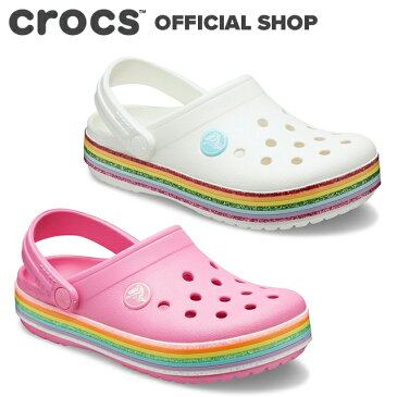 【クロックス公式】クロックバンド レインボー グリッター クロッグ キッズ Crocband Rainbow Glitter Clog / crocs サンダル 定番【PR3】