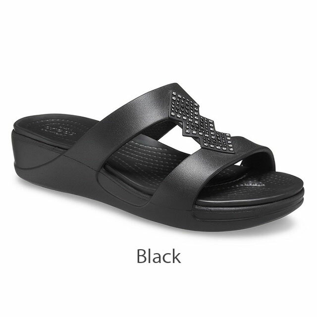 【クロックス公式】クロックス モントレー シマー スリッポン ウェッジ ウィメン Monterey Shimmer Slip-on Wedge / crocs レディース サンダル【NO】