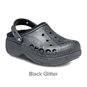 在庫処分60%Off!【クロックス公式】バヤ プラットフォーム ラインド グリッター クロッグ BayaPlatformLinedGlitterClog / crocs レディース 厚底 サンダル