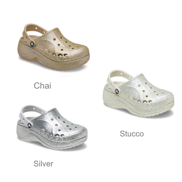15%OFF〜2/4 9:59まで【クロックス公式】バヤ プラットフォーム グリッター クロッグ Baya Platform Glitter Clog / crocs 厚底 サンダル