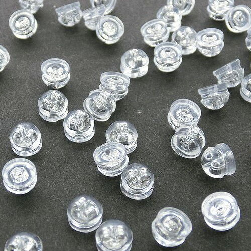 【新着入荷】ダブルロックキャッチ 金属＆樹脂キャッチ 本ロジウムコーティング 16金コーティング シリコン樹脂 キラキラ オールシーズン