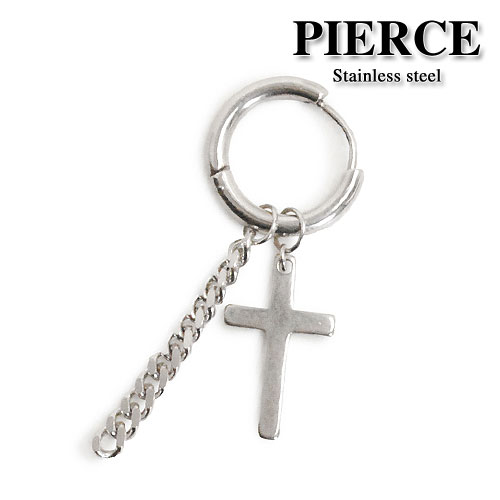 ピアス ステンレス フープ 4WAY 男女兼用 メンズ レディース 片耳 フープピアス 太軸ポスト [1.0mm] 十..