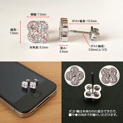 キュービックジルコニアフラワーピアス