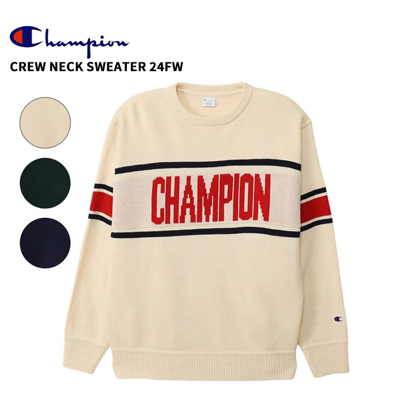 \クーポン利用で10%OFF/チャンピオン セーター メンズ Champion クルーネックセーター 24FW C3-A006 秋 冬