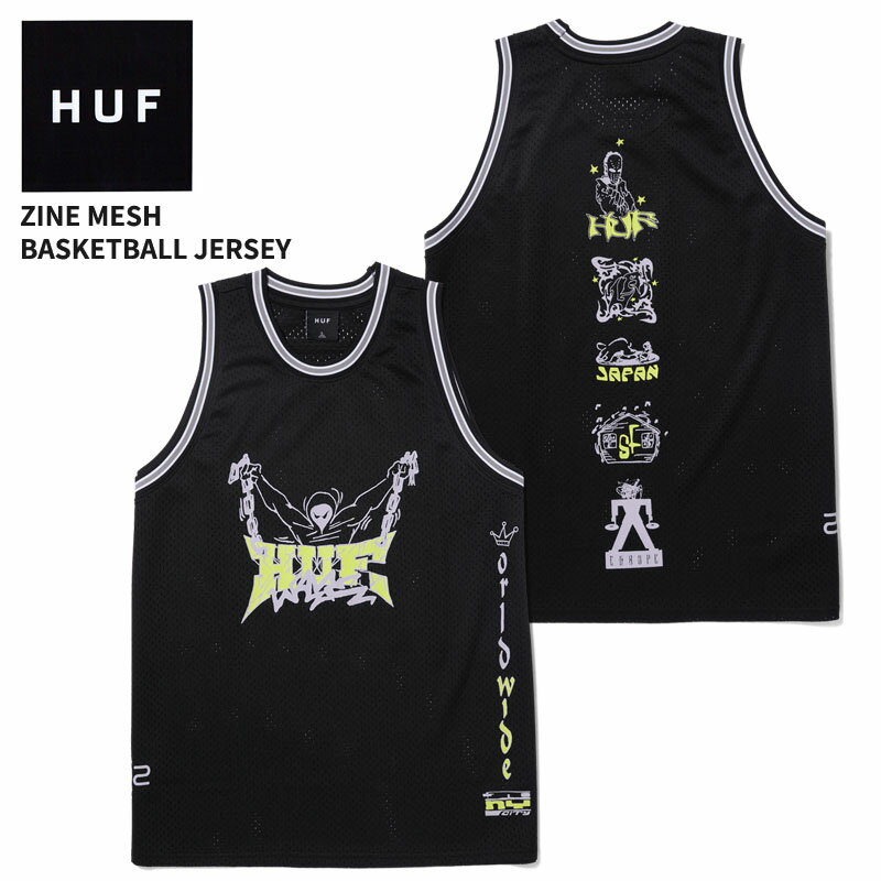 \クーポン利用で500円OFF/ハフ HUF ZINE MESH BASKETBALL JERSEY トップス バスケットボール メッシュタンクトップ メンズ ...