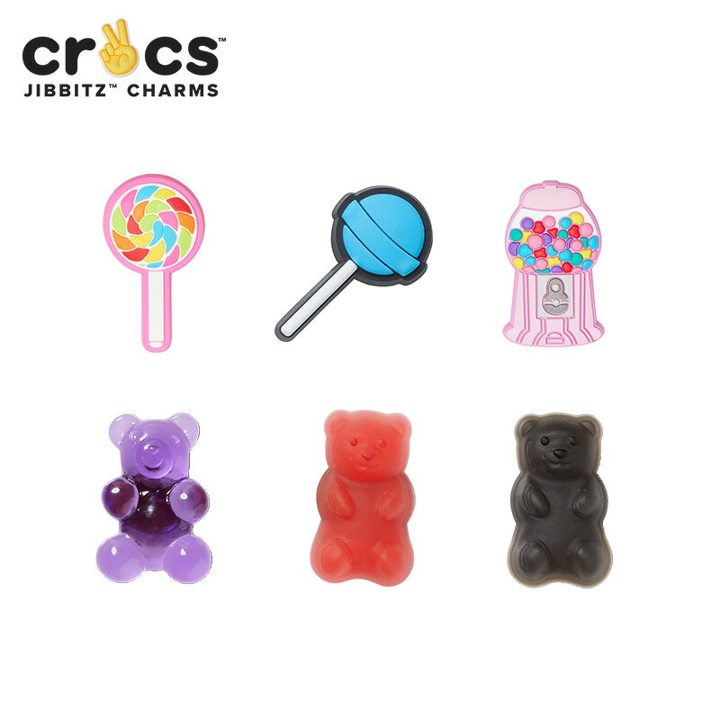 【セール期間中P5倍 】ジビッツ jibbitz スイーツ sweet クロックス/シューズアクセサリー/お菓子/キャンディ/ロリポップ/クマ/グミ[PNK][C/A-2]