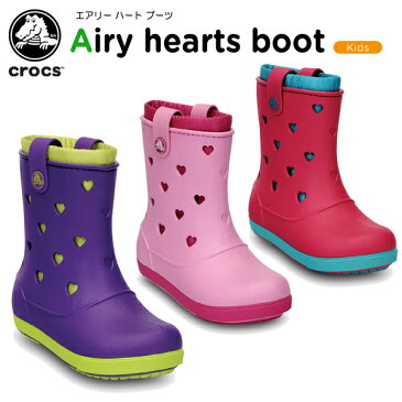 【送料無料対象外】【65％OFF】クロックス(crocs) クロックバンド エアリー ハート ブーツ(crocband airy hearts boot) キッズ/ブーツ/シューズ/子供用[C/B]