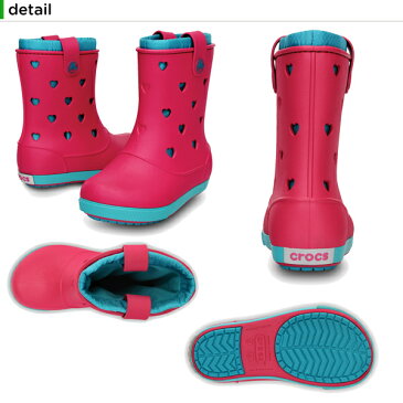 【送料無料対象外】【65％OFF】クロックス(crocs) クロックバンド エアリー ハート ブーツ(crocband airy hearts boot) キッズ/ブーツ/シューズ/子供用[C/B]